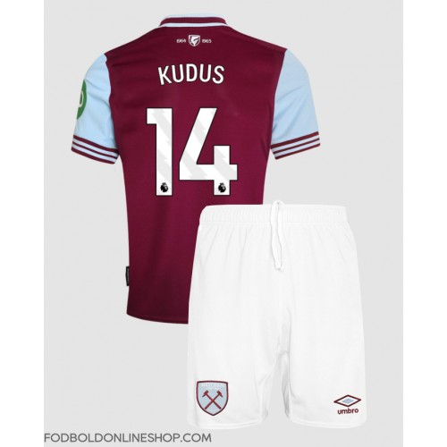 West Ham United Mohammed Kudus #14 Hjemme Trøje Børn 2024-25 Kortærmet (+ Korte bukser)